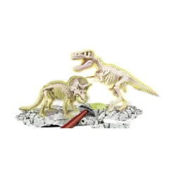Archeojugando T-Rex y Triceratops fosforescentes