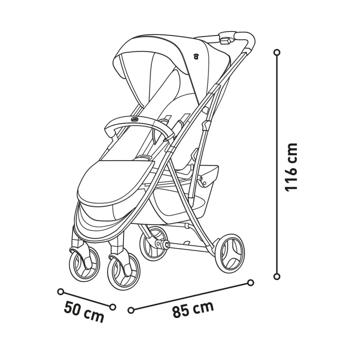 Asalvo - Silla de paseo Cotton 2 Gris