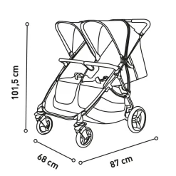 Asalvo - Silla de Paseo Gemelar Bro Negro