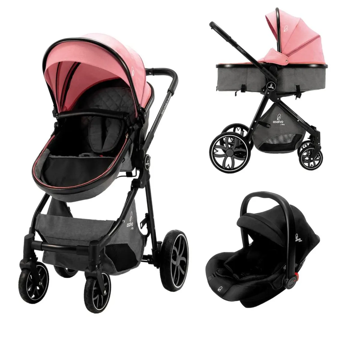 Asalvo - Trío convertible Sidney 2 Rosa