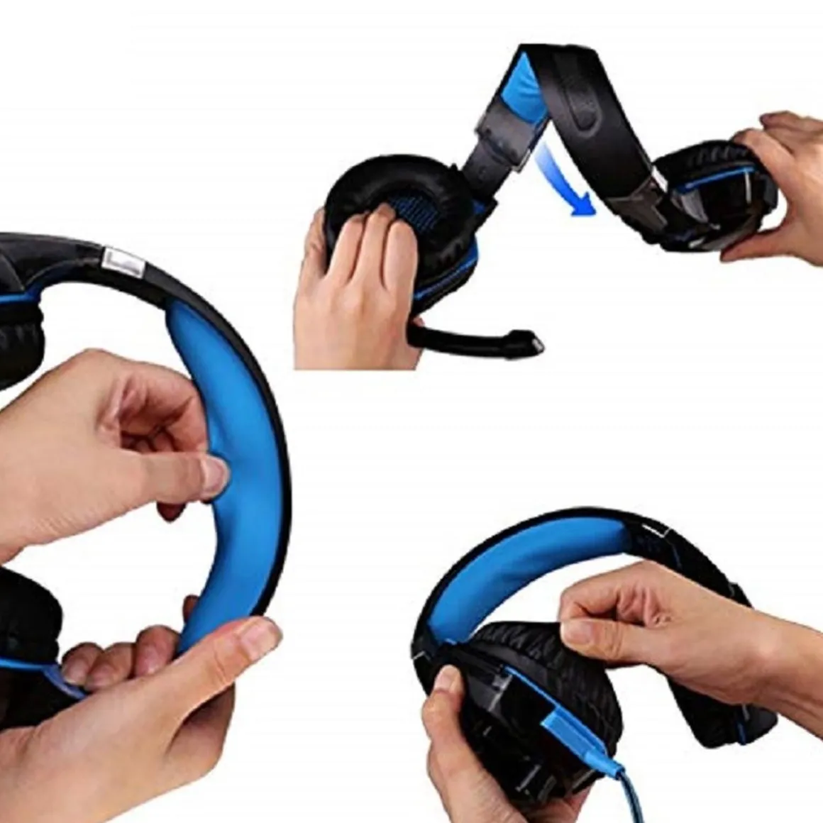 Auriculares Gaming con LED y control de volumen para consola PS4, XBOX y PC Azul