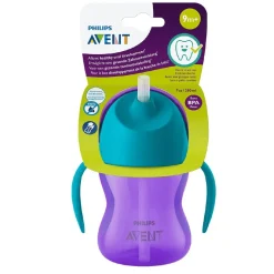 Avent - Taza con pajita 200ml lila