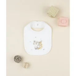 Babero para bebés en color crema con estampado