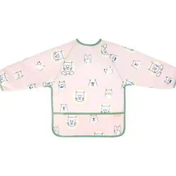 Babero Rosa Manga Larga Impermeable Ajustable ㅤ