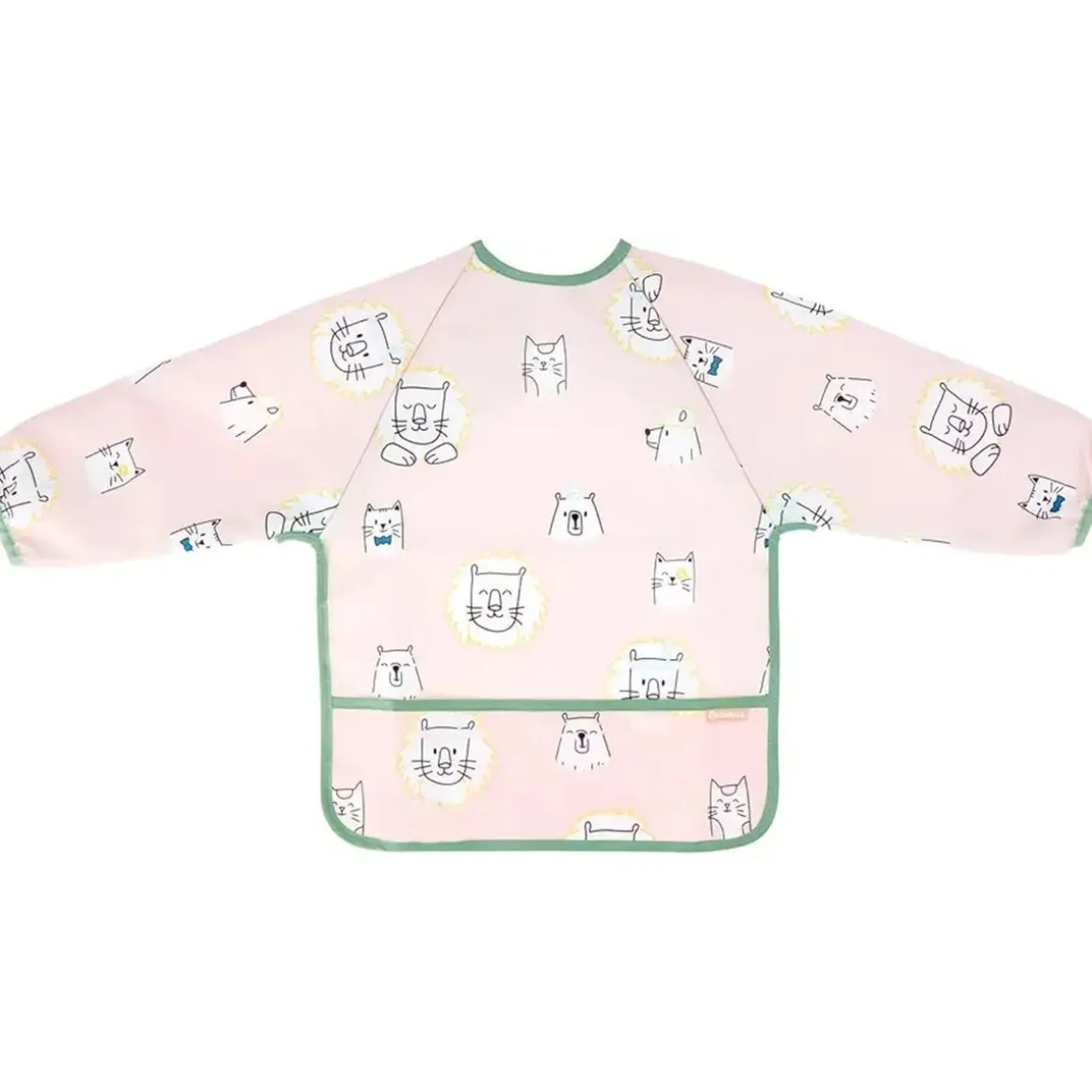 Babero Rosa Manga Larga Impermeable Ajustable ㅤ