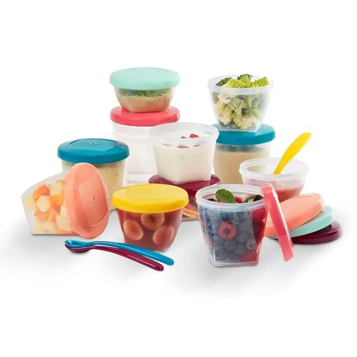 Babymoov - 12 Recipientes Babybols (3 x 120ml / 3 x 180ml / 6 x 250ml) + 3 Cucharas