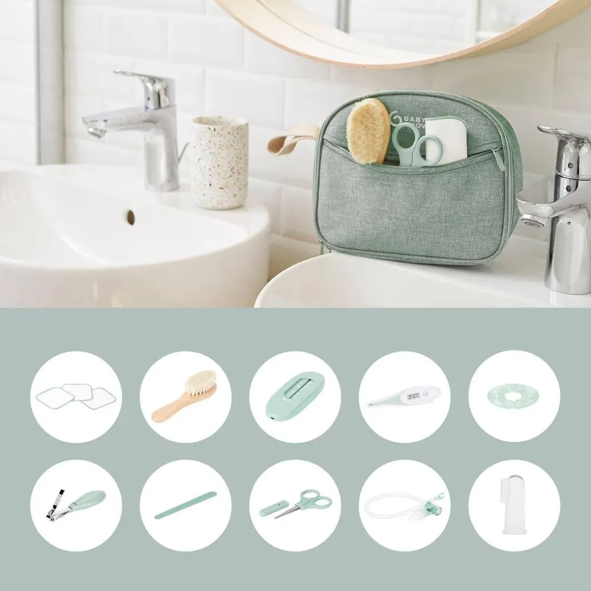 Babymoov - Neceser Bebé Matcha con 10 accesorios