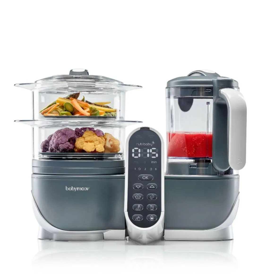 Babymoov - Robot de Cocina Nutribaby+ 5 en 1 Gris 2200 ml