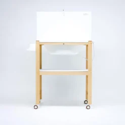 Bañera de Madera Natural Sobrebidé Topos Rosa