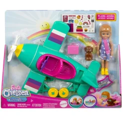 Barbie - Juguete avión biplaza con hélice giratoria y accesorios ㅤ