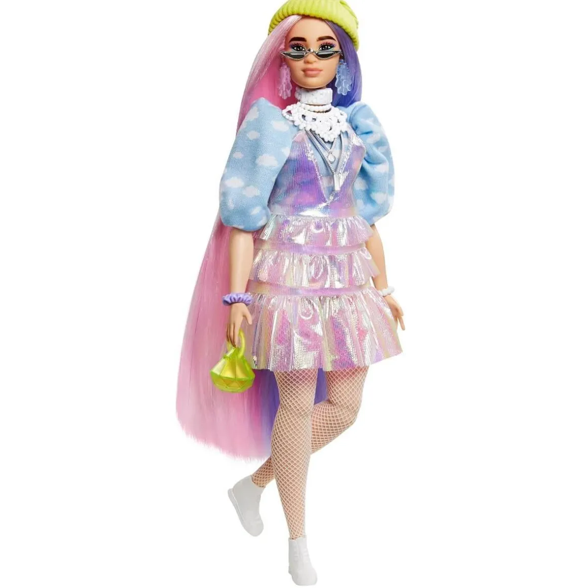Barbie - Muñeca Extra - Pelo rosado y violeta