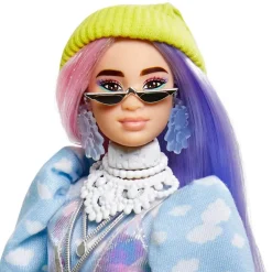 Barbie - Muñeca Extra - Pelo rosado y violeta