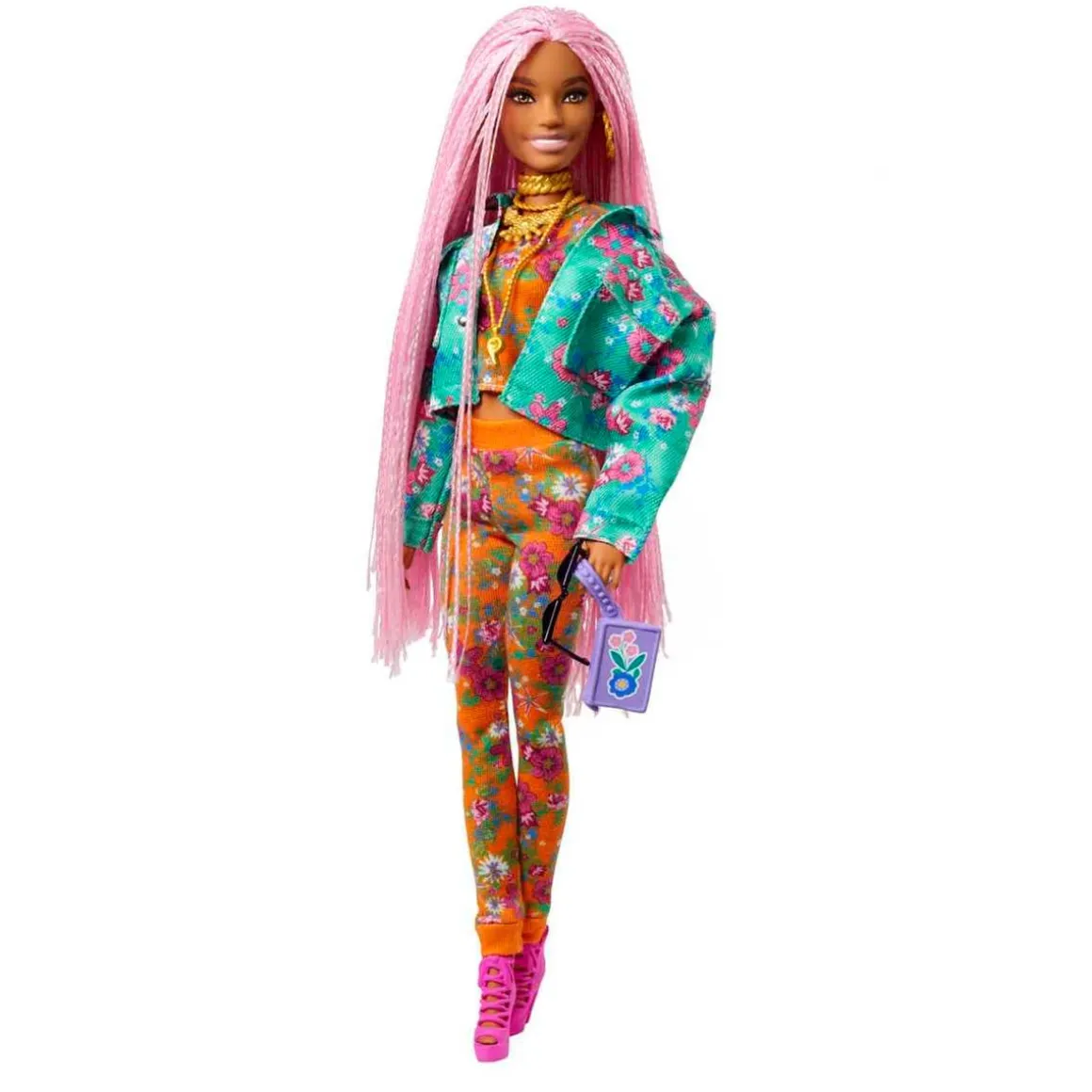 Barbie - Muñeca Extra - Trenzas rosas
