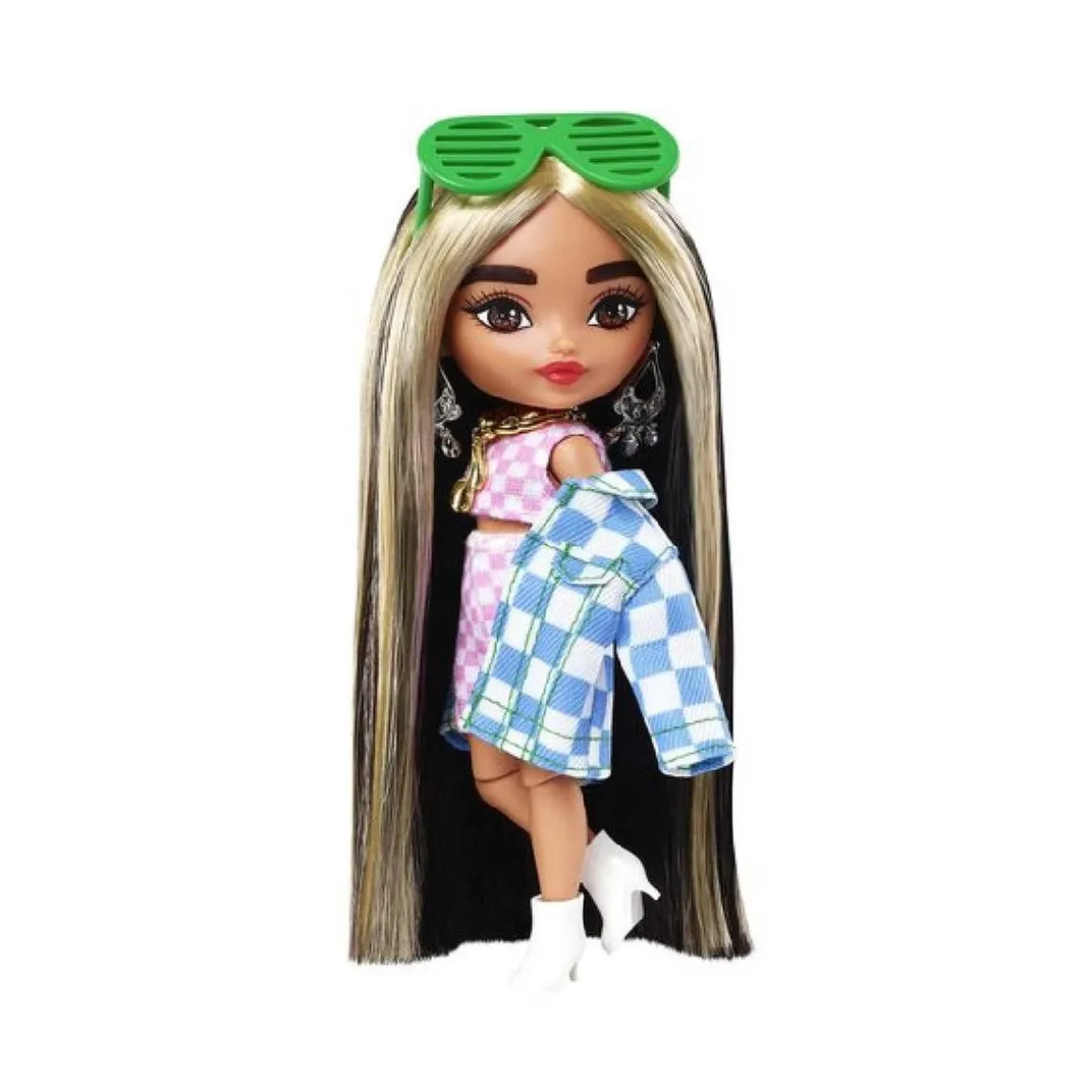 Barbie - Muñeca extra mini chaqueta de cuadros