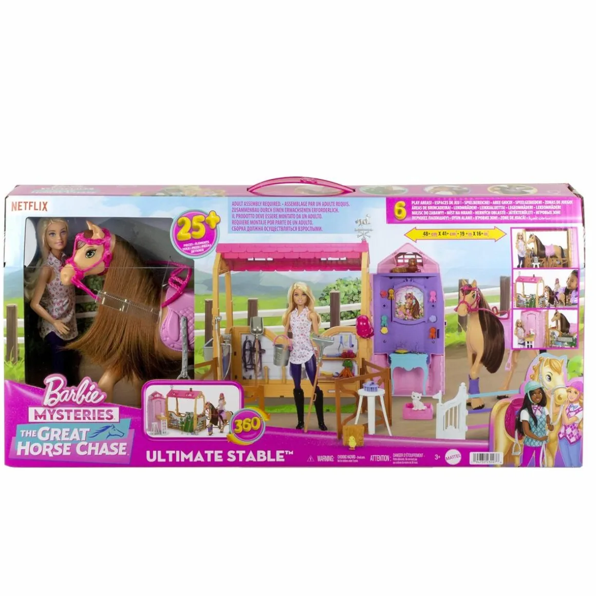 Barbie - Muñeca fashion con caballo y establo