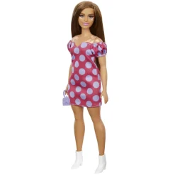 Barbie - Muñeca Fashionista Curvy Vitiligo - Vestido de lunares