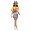 Barbie - Muñeca fashionista - Top con llamas y falda a cuadros