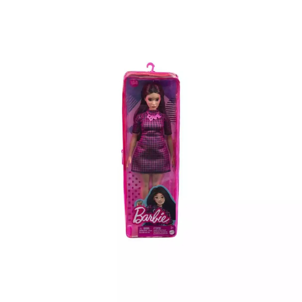 Barbie - Muñeca fashionista - vestido rosa a cuadros