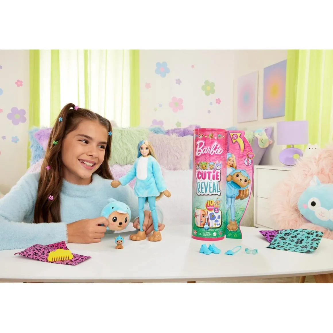 Barbie - Muñeca Sorpresa con Disfraz de Delfín y Accesorios (Varios modelos) ㅤ