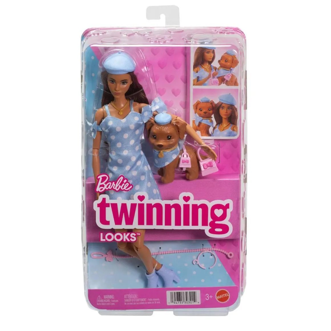 Barbie Twinning Looks - Muñeca Morena con Perrito