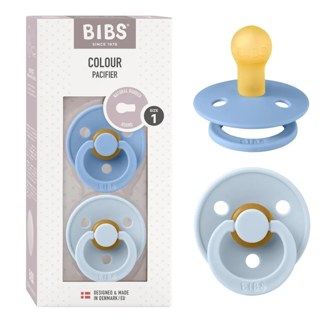 Bibs - Pack 2 chupetes Colour 0-6 meses - Blue/Baby blue