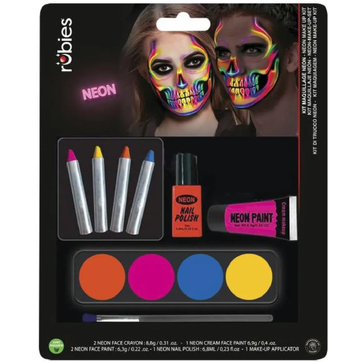 Blíster Maquillaje Neón Todo en 1
