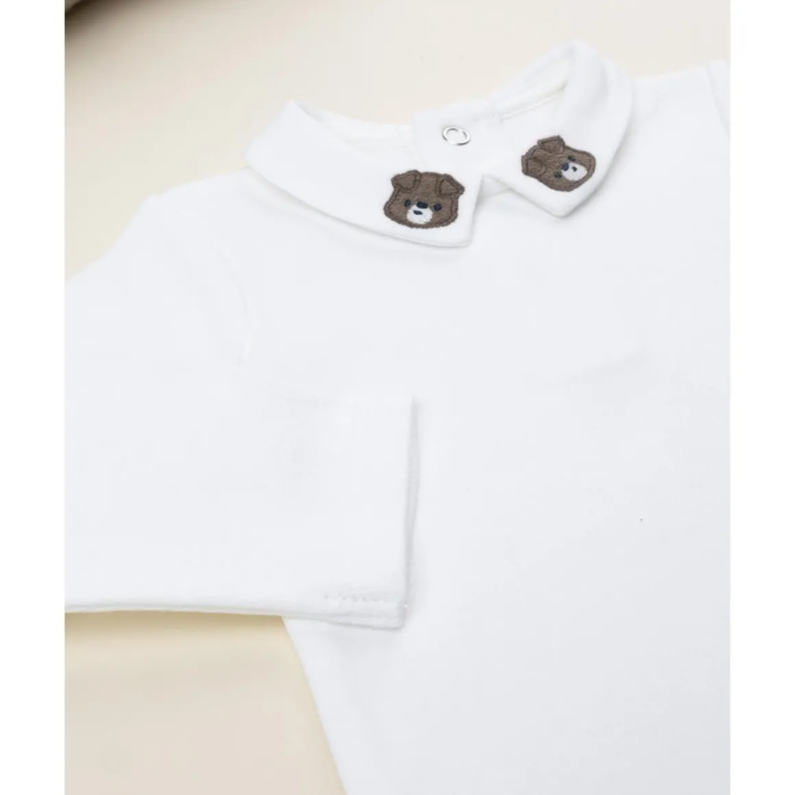 Body blanco con cuello bordado niño