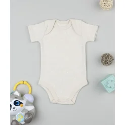Body de bebé beige con flores estampadas