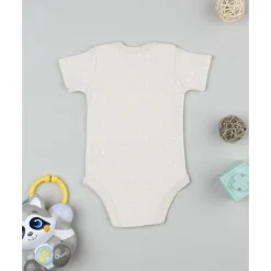 Body de bebé beige con flores estampadas