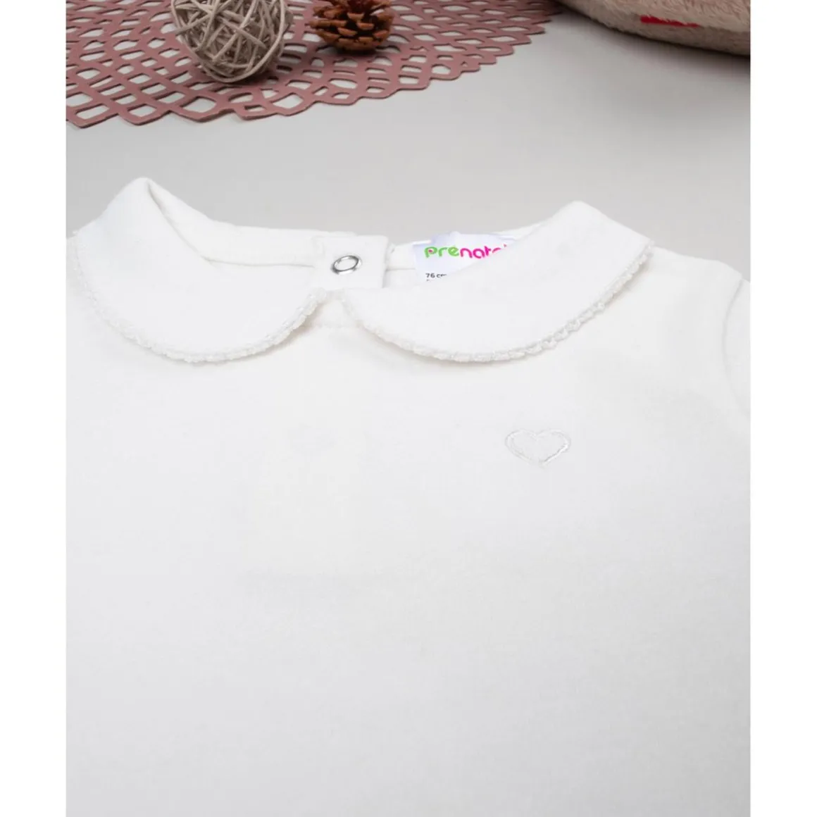 Body de niña blanco de manga larga