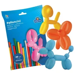 Bolsa con 20 globos moldeables varios colores
