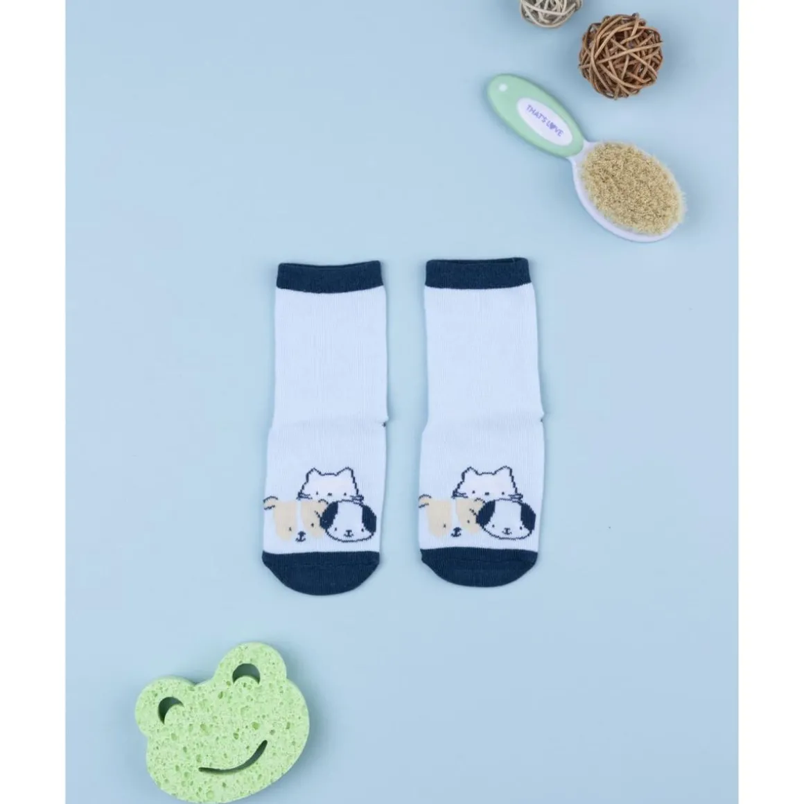Calcetines antideslizantes azul con animales