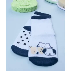 Calcetines antideslizantes azul con animales