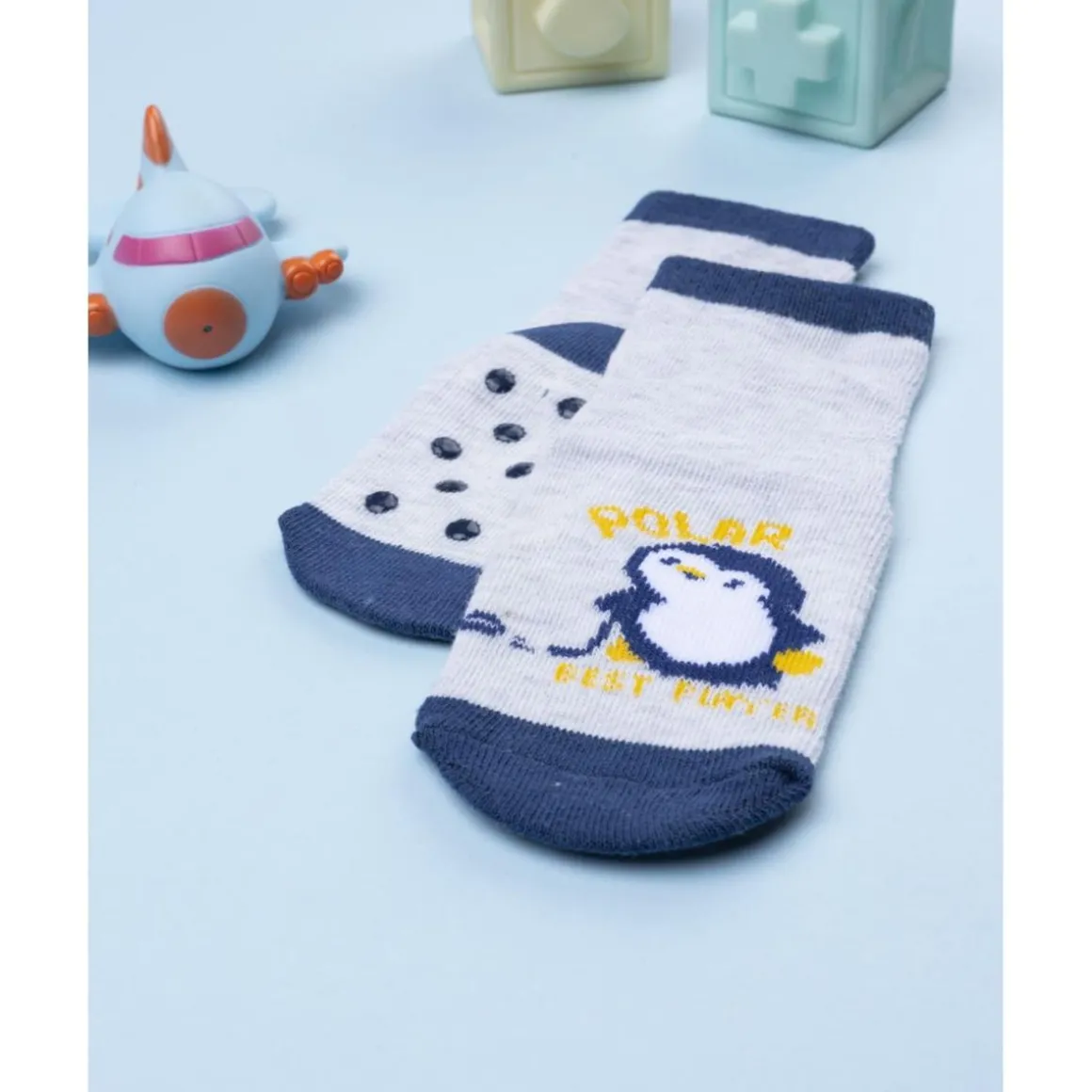 Calcetines antideslizantes niño gris hockey