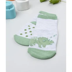 Calcetines antideslizantes niño gris triceratops