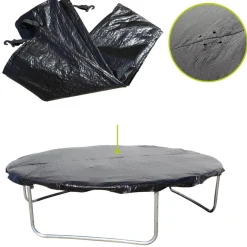 Cama elástica exterior de 427 cm con red, escalera y refuerzo de protección