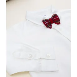 Camisa bebé blanca con pajarita