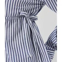 Camisa premamá de popelina a rayas azules y blancas