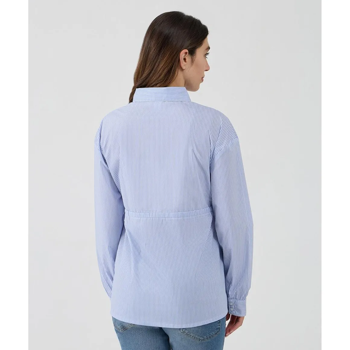Camisa premamá de popelina a rayas
