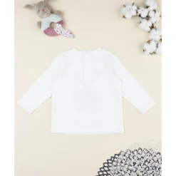 Camiseta bebé blanca con oso Teddy