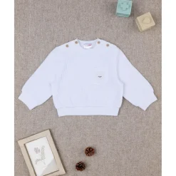 Camiseta blanca de cuello redondo para niño