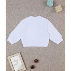 Camiseta blanca de cuello redondo para niño