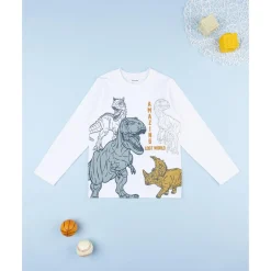 Camiseta blanca Dino niño