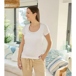 Camiseta de lactancia en algodón Blanco