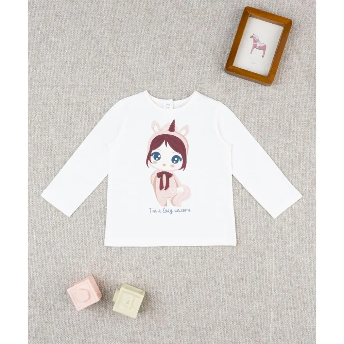 Camiseta de niña blanca Lady Unicorn