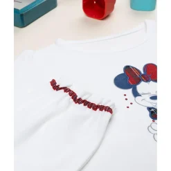 Camiseta niña blanca – Minnie manga larga