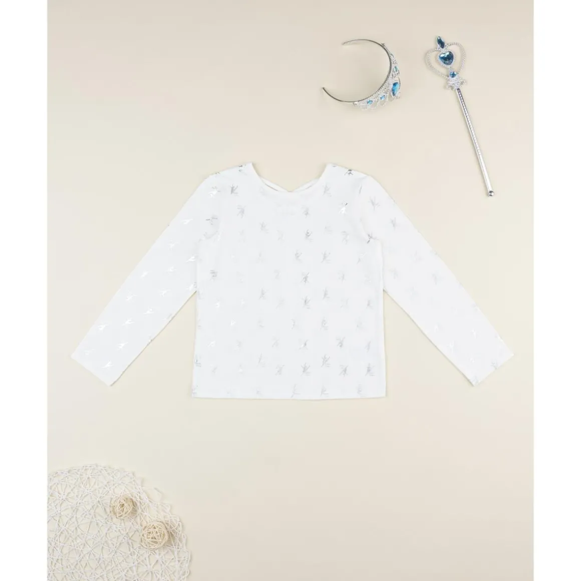 Camiseta niña blanca bailarinas allover