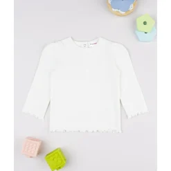 Camiseta niña blanca canalé