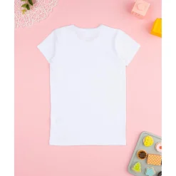 Camiseta niña blanca con estampado de cerezas