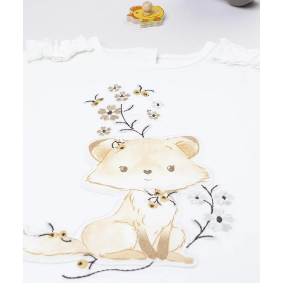 Camiseta niña blanca con zorrito